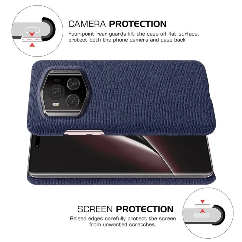 For Honor Magic6 RSR Porsche Design 5G Phone Cover Cloth+PC Drop-proof Back Case - Blue