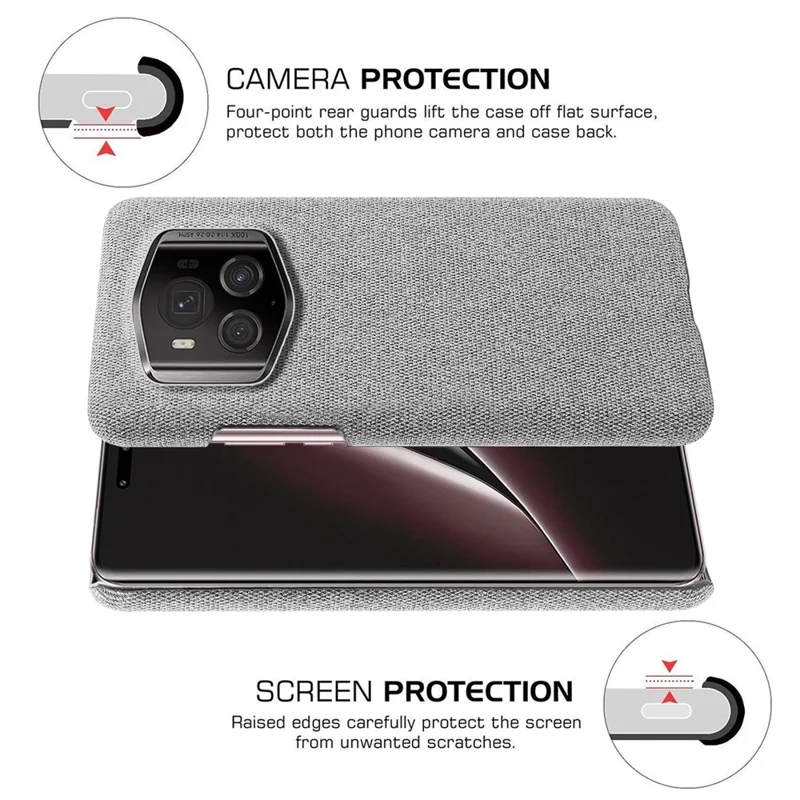 For Honor Magic6 RSR Porsche Design 5G Phone Cover Cloth+PC Drop-proof Back Case - Light Grey