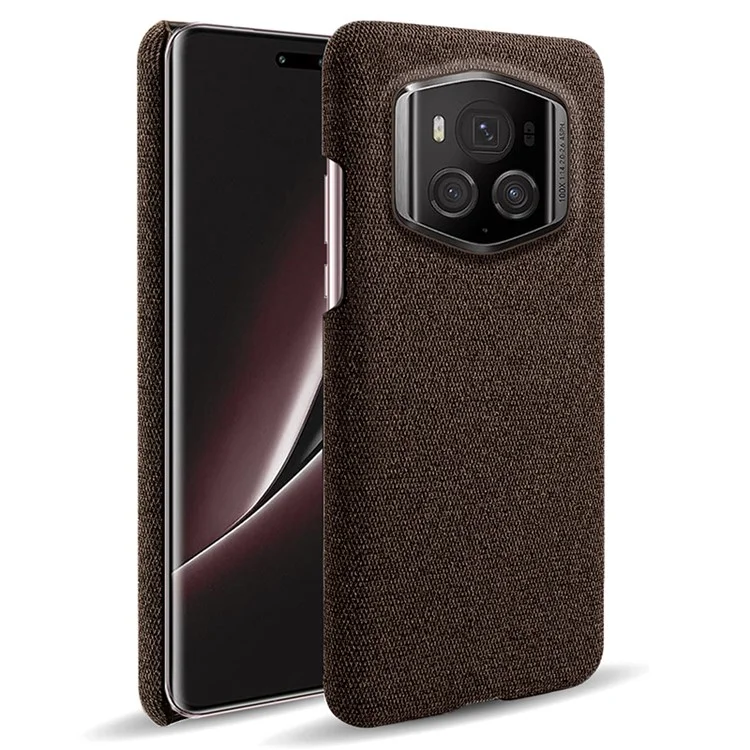 For Honor Magic6 RSR Porsche Design 5G Phone Cover Cloth+PC Drop-proof Back Case - Brown