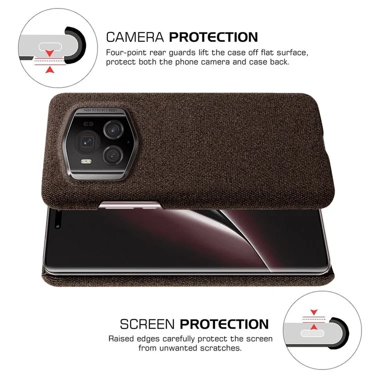 For Honor Magic6 RSR Porsche Design 5G Phone Cover Cloth+PC Drop-proof Back Case - Brown