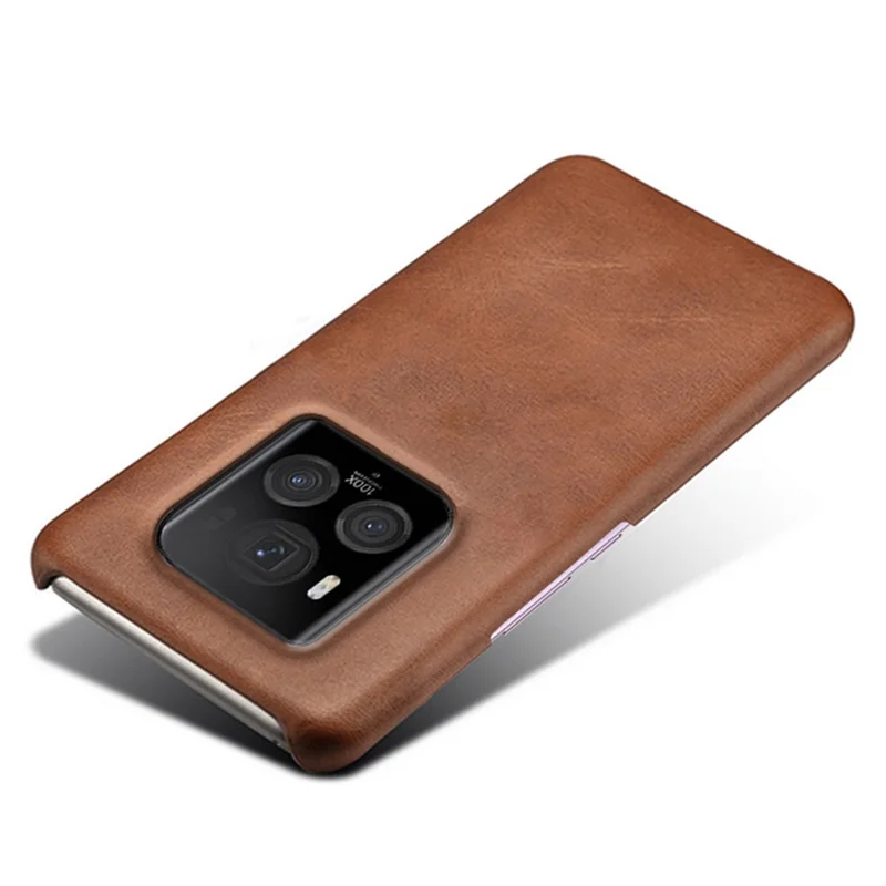 For Honor Magic6 Ultimate 5G Case Leather Coated PC Phone Cover Calf Texture - Brown