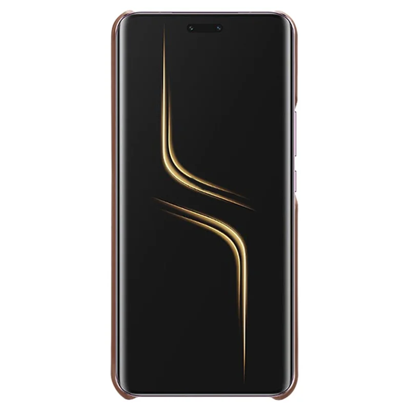 For Honor Magic6 Ultimate 5G Case Leather Coated PC Phone Cover Calf Texture - Brown