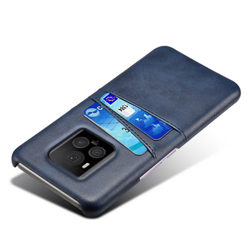 For Honor Magic6 Ultimate 5G Case with 2 Card Slots Dual Layer PU Leather+PC Phone Cover - Blue