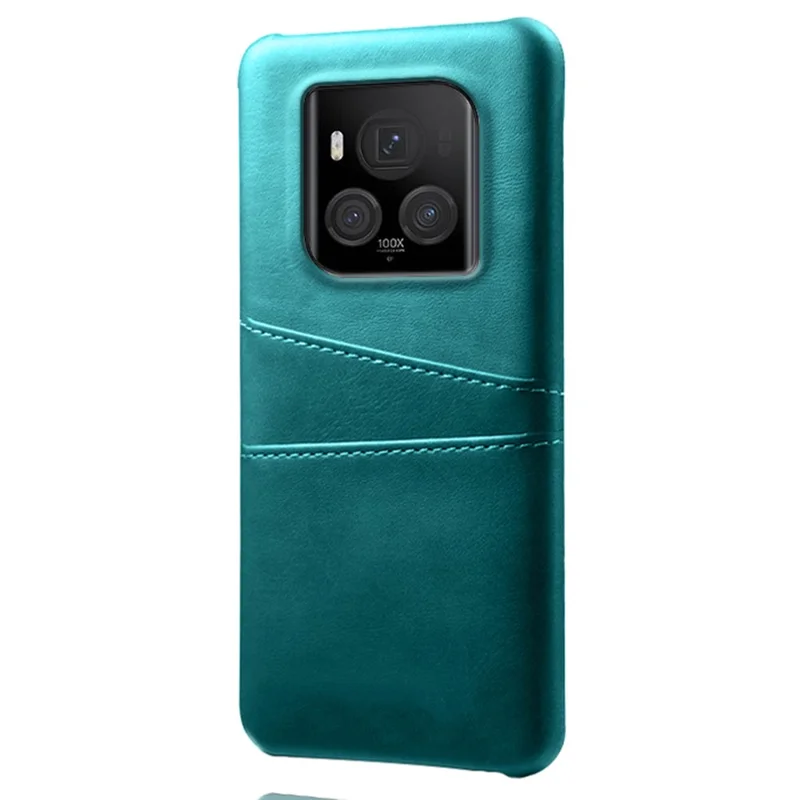 For Honor Magic6 Ultimate 5G Case with 2 Card Slots Dual Layer PU Leather+PC Phone Cover - Green