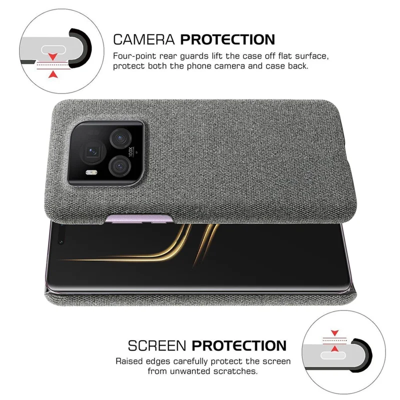 For Honor Magic6 Ultimate 5G Case Cloth+PC Anti-Slip Shockproof Phone Cover - Grey