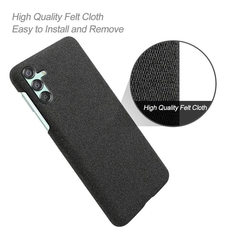 Pour Samsung Galaxy F15 5G / M15 5G Étui Tissu + PC Anti-rayure Housse de Téléphone - Noir