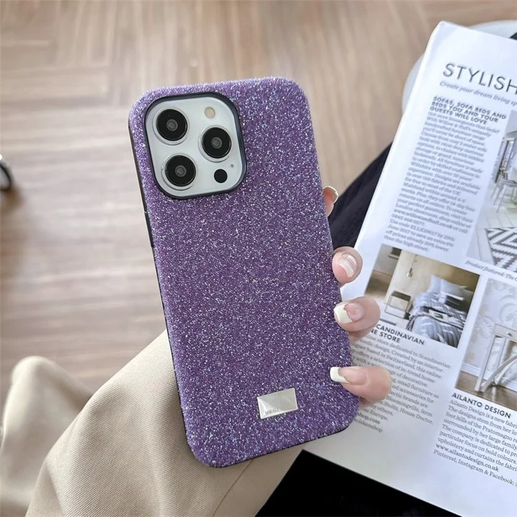 VESCENT For iPhone 14 Pro Max Case Glitter TPU+PC Drop-proof Cell Phone Cover - Black
