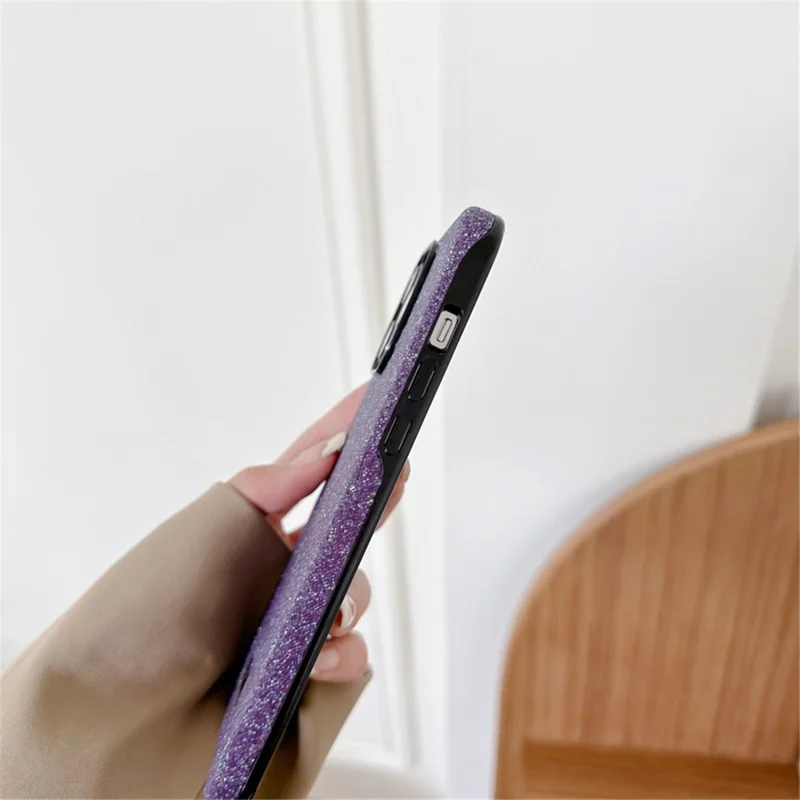 VESCENT For iPhone 12 Pro Max Case Glitter TPU+PC Drop Resistant Phone Cover - Black