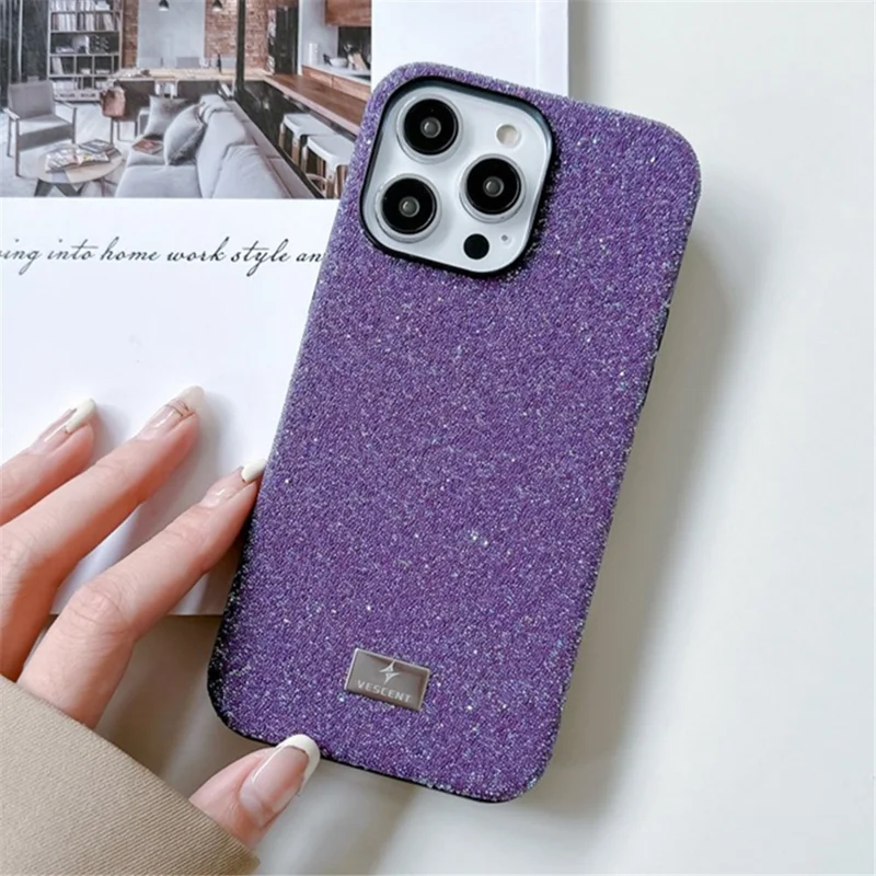 VESCENT For iPhone 12 Pro Max Case Glitter TPU+PC Drop Resistant Phone Cover - Purple