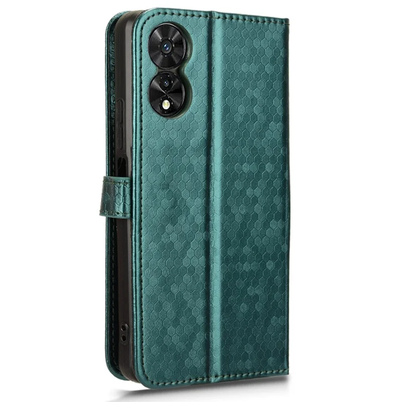 For TCL 505 Wallet Phone Case Dots Pattern PU Leather Flip Cover - Green