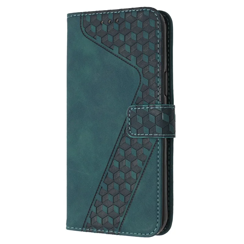 For iPhone 12 Pro 6.1 inch Case PU Leather Phone Wallet 7-Shape Imprinted Anti-scratch Cover - Green