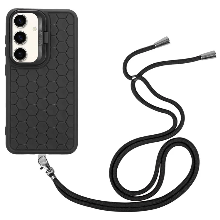 For Samsung Galaxy A05s 4G Crossbody Case Heat Dissipation Structure TPU Phone Cover - Black