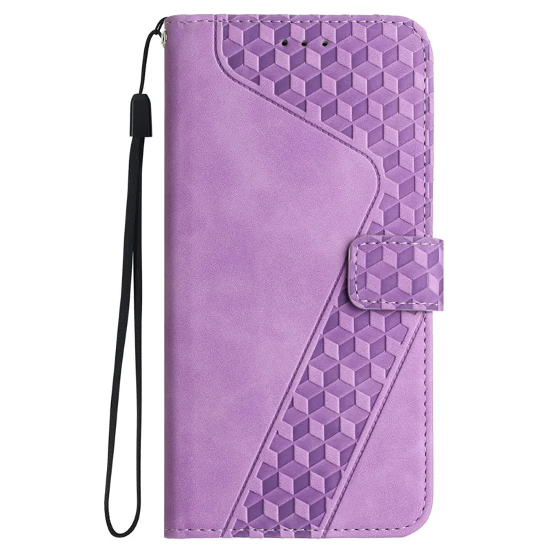 For iPhone 14 Plus Mobile Phone Cases Imprinted 7-Shape PU Leather Wallet Phone Stand Cover - Purple