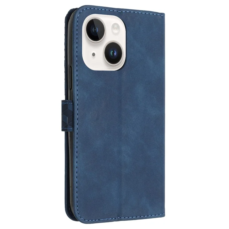For iPhone 12 Cell Phone Cases 7-Shape Imprinted PU Leather Wallet Cover - Blue