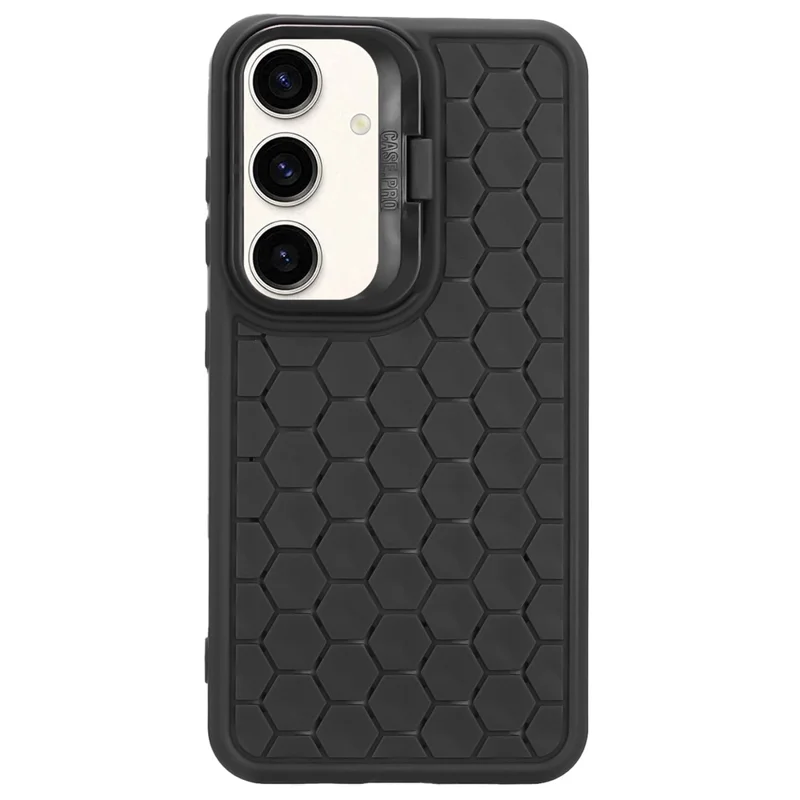 For Samsung Galaxy A15 4G / A15 5G Case Breathable Cooling TPU Phone Shell with Kickstand - Black