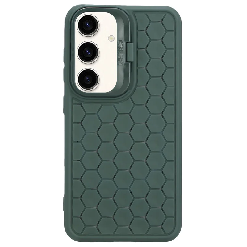 Pour Samsung Galaxy A15 4G / A15 5G Coque Respirante Refroidissante Coque Téléphone TPU avec Support - Vert Armée