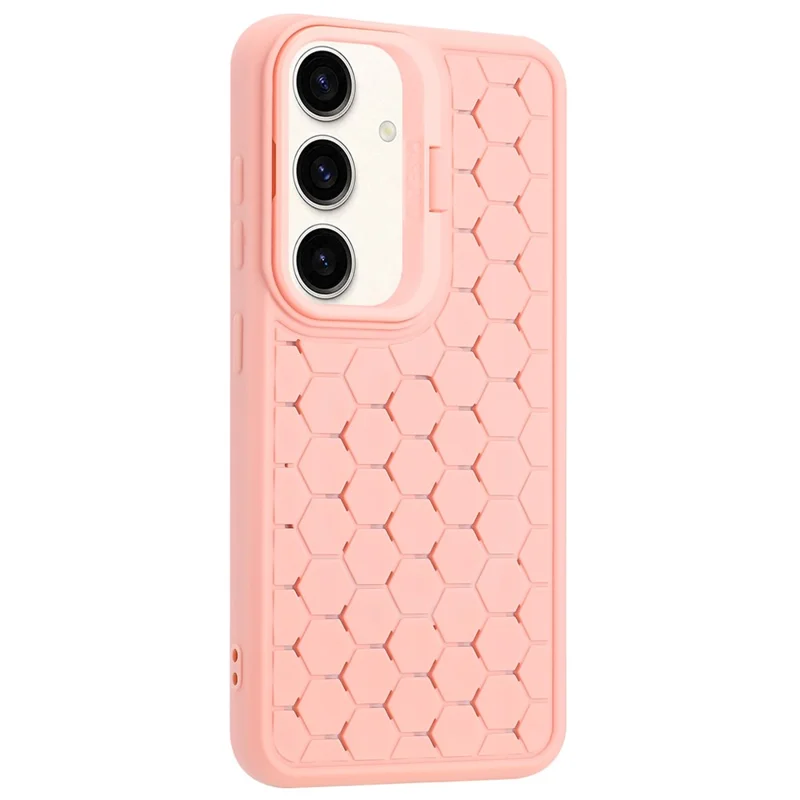 For Samsung Galaxy A15 4G / A15 5G Case Breathable Cooling TPU Phone Shell with Kickstand - Pink
