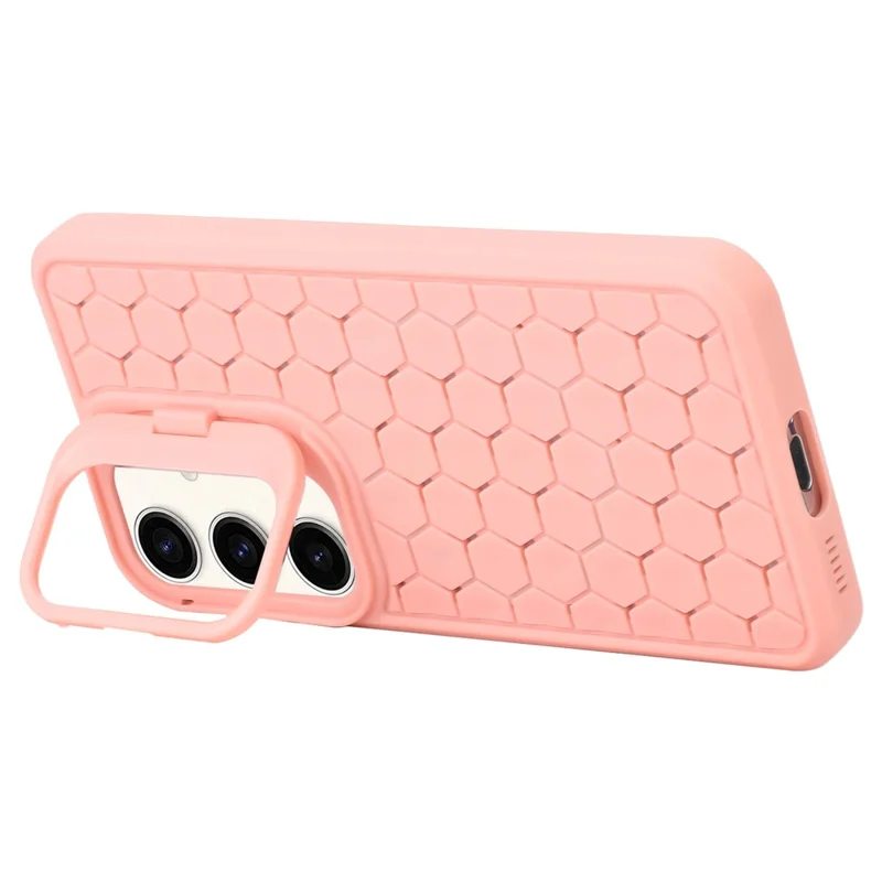 For Samsung Galaxy A15 4G / A15 5G Case Breathable Cooling TPU Phone Shell with Kickstand - Pink