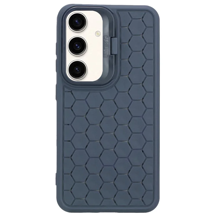 For Samsung Galaxy S23 FE Case Breathable Cooling TPU Phone Cover with Lens Kickstand - Dark Blue