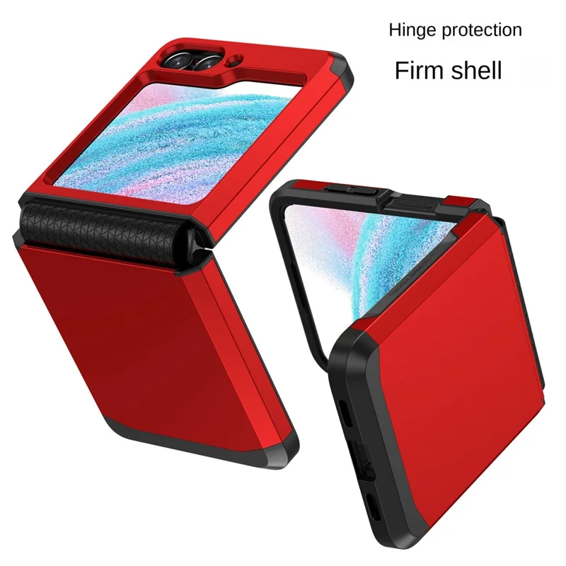 SGP Armor Series For Samsung Galaxy Z Flip5 5G PC Case Hinge Protection Folding Phone Protective Cover - Red