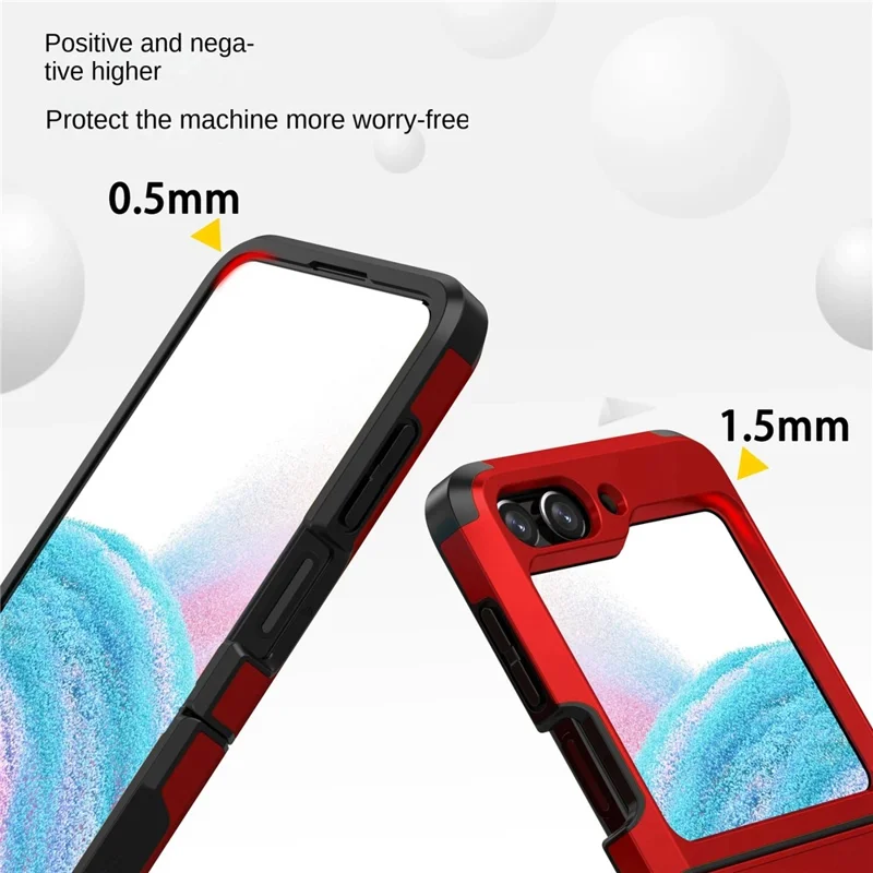 SGP Armor Series For Samsung Galaxy Z Flip5 5G PC Case Hinge Protection Folding Phone Protective Cover - Red