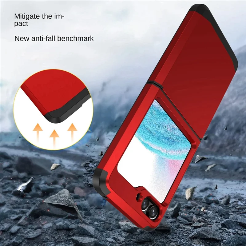 SGP Armor Series For Samsung Galaxy Z Flip5 5G PC Case Hinge Protection Folding Phone Protective Cover - Red