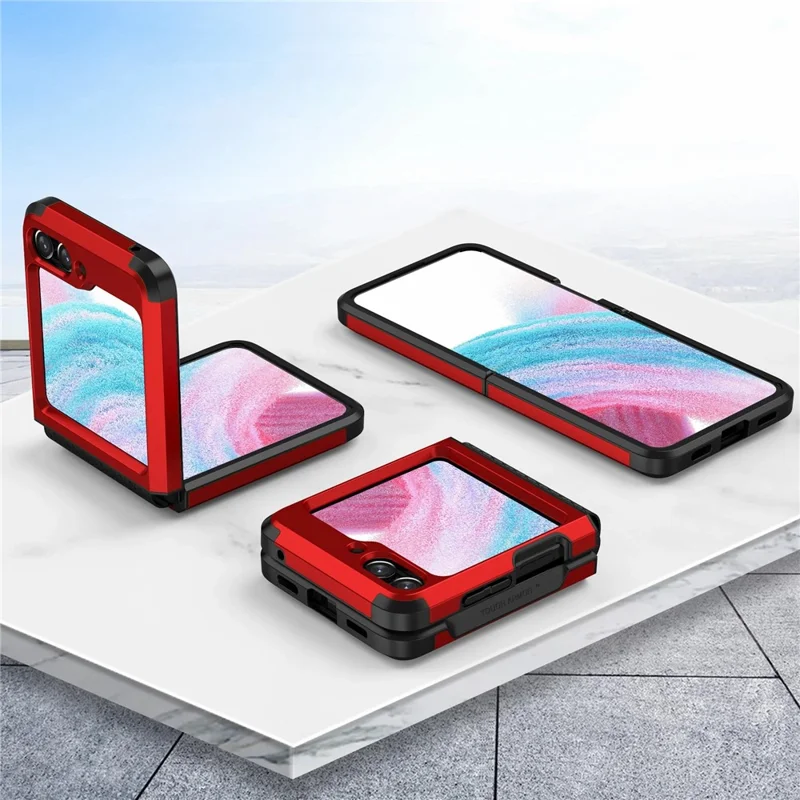 SGP Armor Series For Samsung Galaxy Z Flip5 5G PC Case Hinge Protection Folding Phone Protective Cover - Red