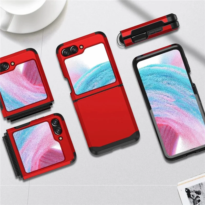 SGP Armor Series For Samsung Galaxy Z Flip5 5G PC Case Hinge Protection Folding Phone Protective Cover - Red