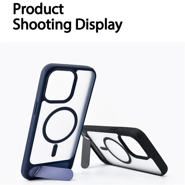 X1 For iPhone 15 Pro Kickstand Phone Case Kompatibel mit MagSafe TPU+PC Phone Cover - Blau