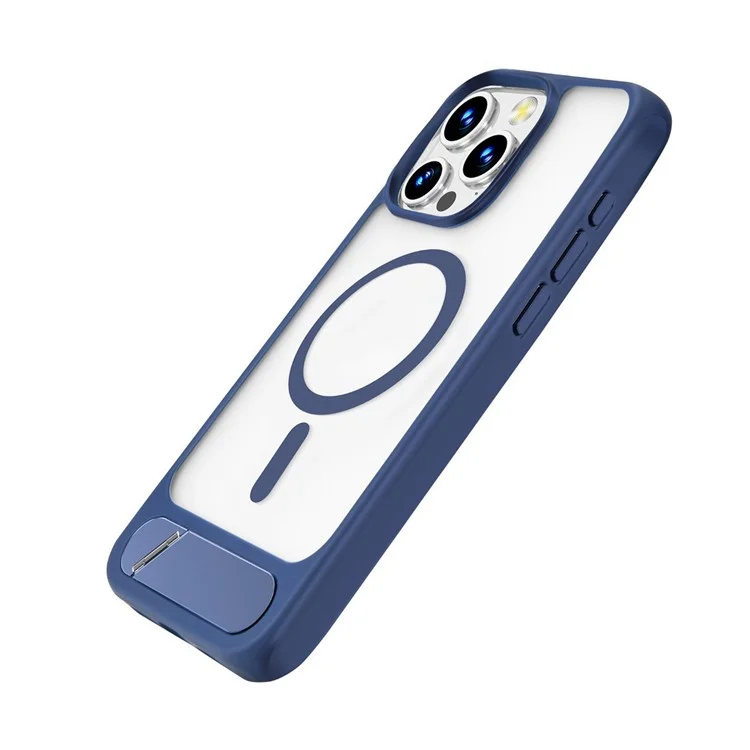 X1 For iPhone 15 Pro Kickstand Phone Case Kompatibel mit MagSafe TPU+PC Phone Cover - Blau