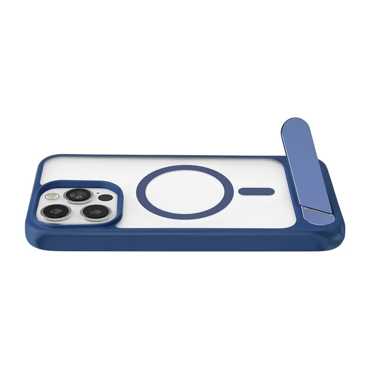 X1 For iPhone 15 Pro Kickstand Phone Case Kompatibel mit MagSafe TPU+PC Phone Cover - Blau
