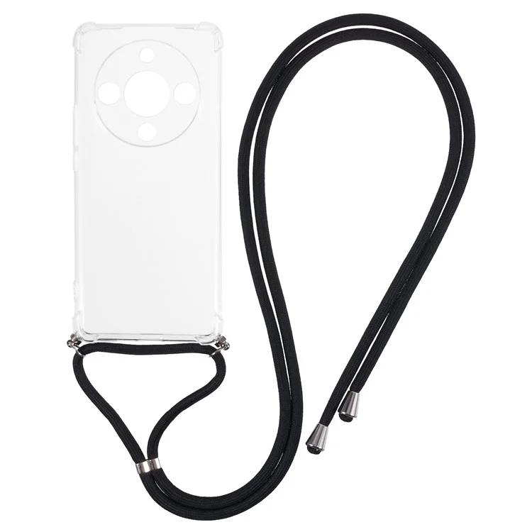 Чехол для Honor X9b 5G Reinforced Corner Soft TPU Clear Phone Cover with Lanyard