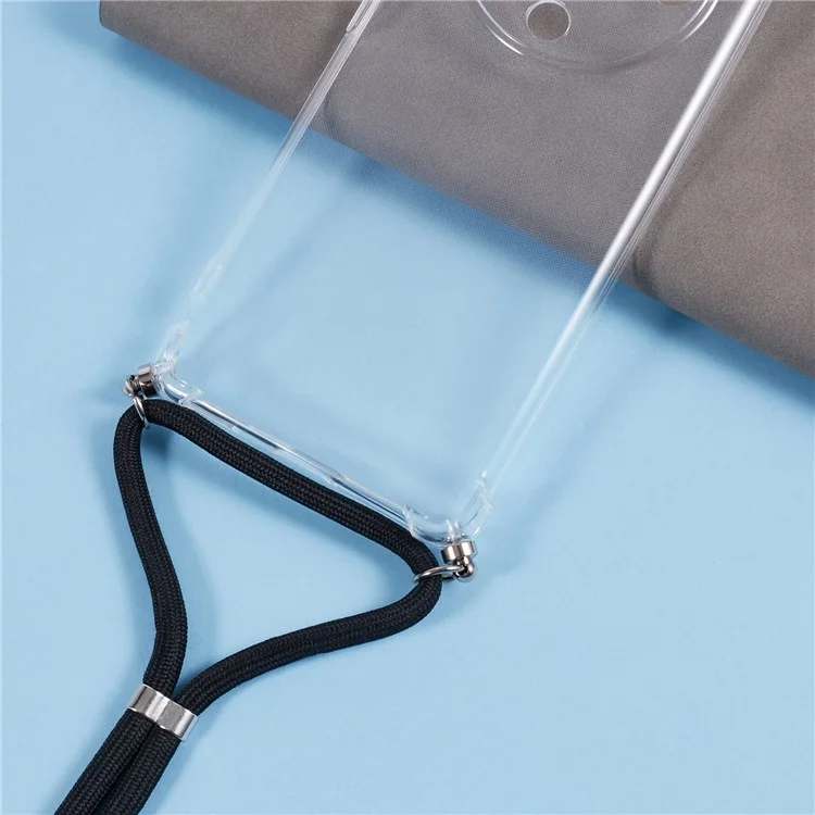 Чехол для Honor X9b 5G Reinforced Corner Soft TPU Clear Phone Cover with Lanyard