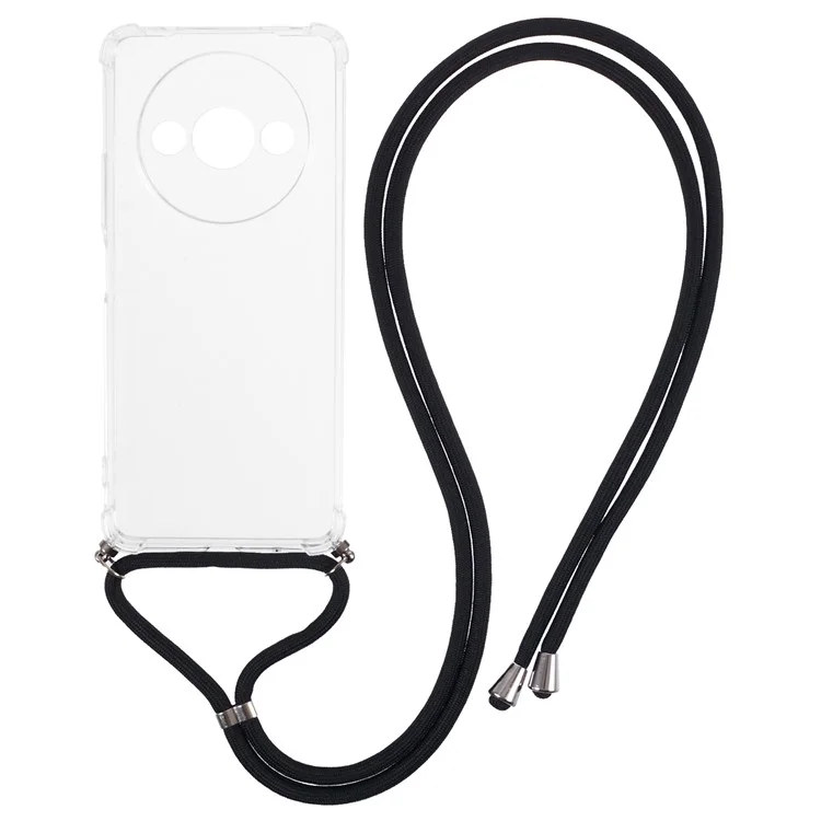 Für Xiaomi Redmi A3 / Poco C61 4G-Hülle TPU Anti-Kratzer HD-Klar Schützende Rückenhülle mit Schlüsselband