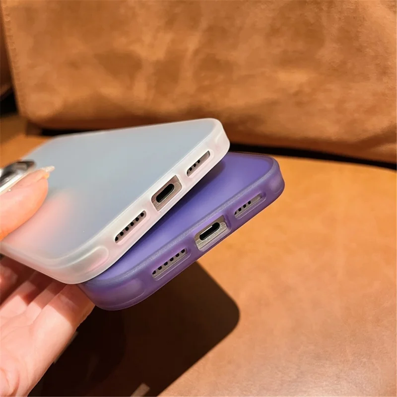 For iPhone 15 Case Laser Effect Gradient PC+TPU Slim Phone Shell - Grey