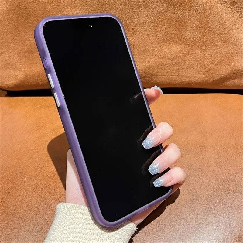 For iPhone 15 Case Laser Effect Gradient PC+TPU Slim Phone Shell - Peacock Blue