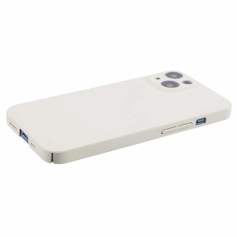 For iPhone 13 Case Skin-touch Rubberized Drop Resistant PC Cell Phone Cover - White