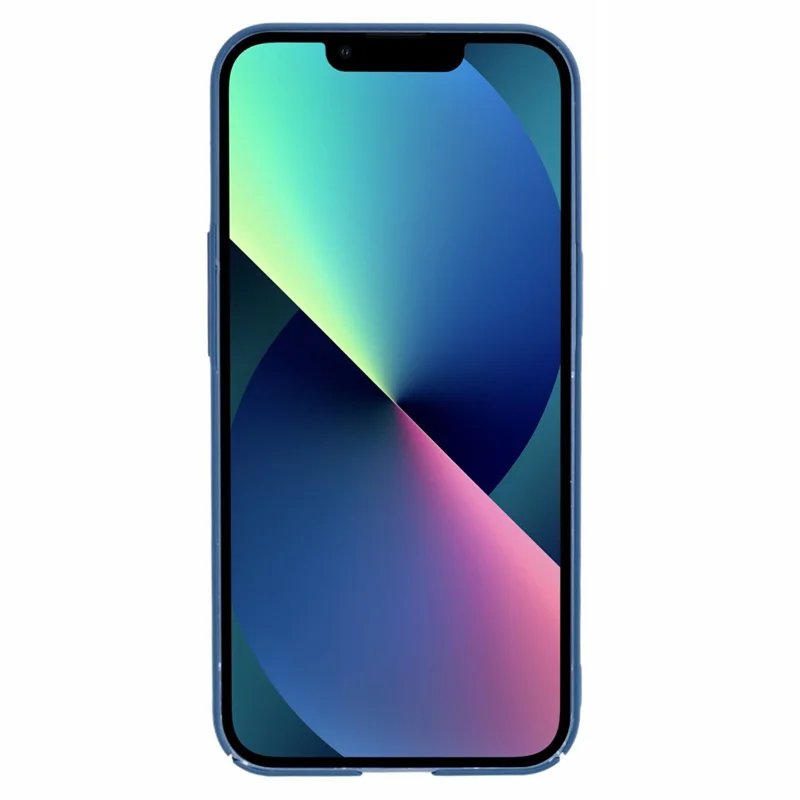 For iPhone 13 mini Fall-proof Case Skin-touch Rubberized Hard PC Cell Phone Cover - Blue