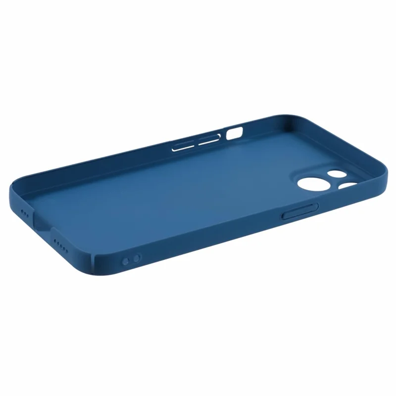 For iPhone 13 mini Fall-proof Case Skin-touch Rubberized Hard PC Cell Phone Cover - Blue