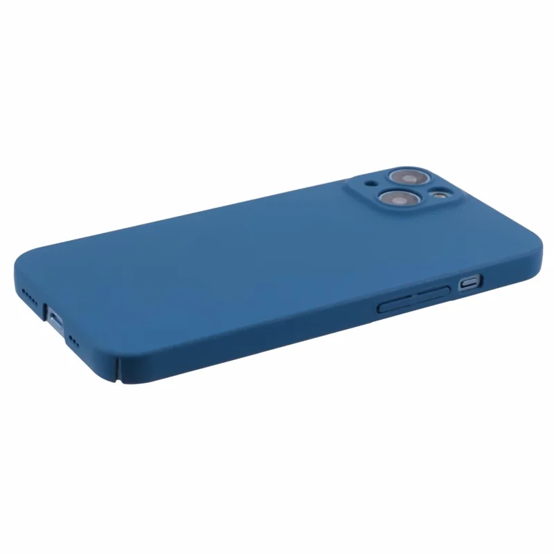 For iPhone 13 mini Fall-proof Case Skin-touch Rubberized Hard PC Cell Phone Cover - Blue