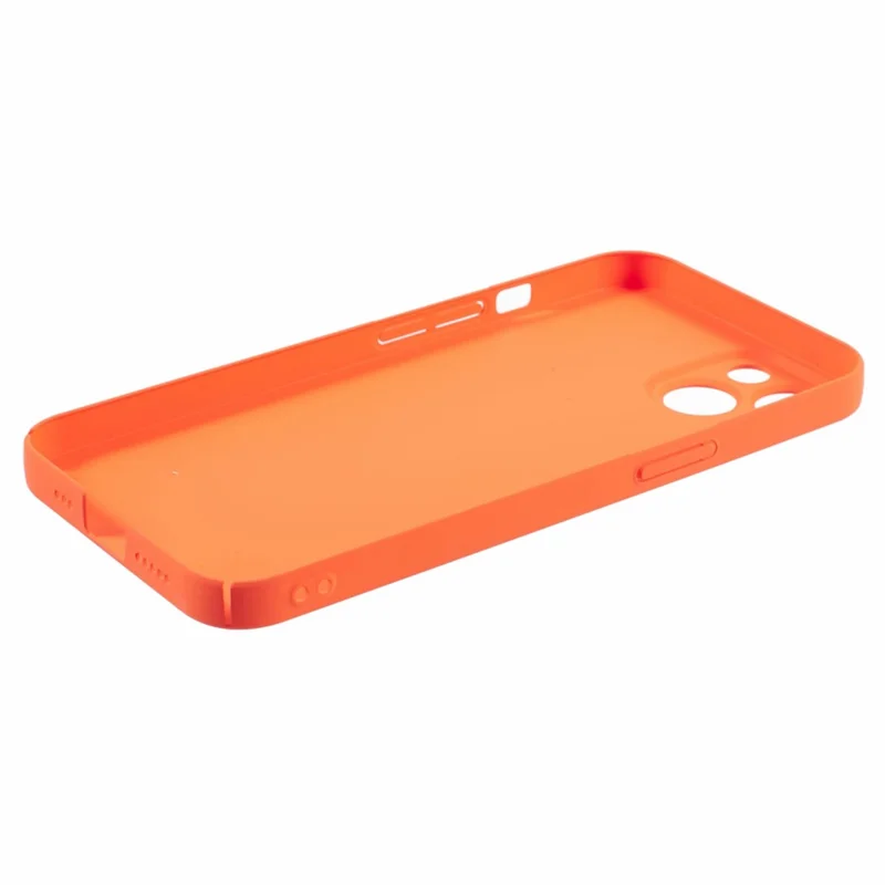 For iPhone 13 mini Fall-proof Case Skin-touch Rubberized Hard PC Cell Phone Cover - Orange