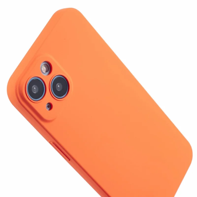For iPhone 13 mini Fall-proof Case Skin-touch Rubberized Hard PC Cell Phone Cover - Orange