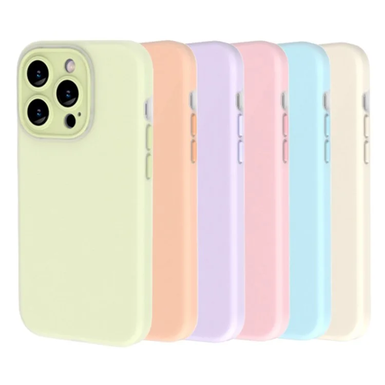 Für iPhone 14 Pro Case mit Glas-Linsen-Film, flüssiges Silikon-Soft-Phone-Cover - Blau