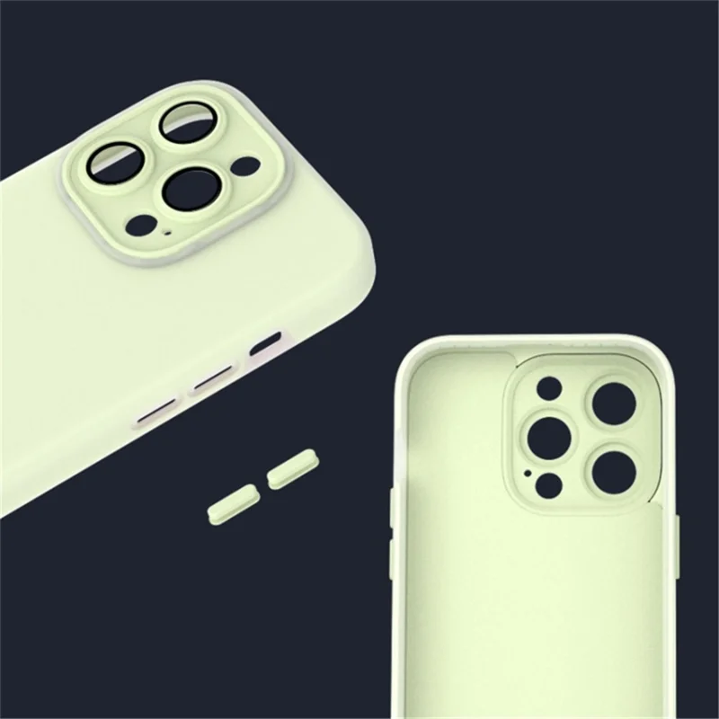 For iPhone 14 Pro Case with Glass Lens Film, Liquid Silicone Soft Phone Cover - Purple