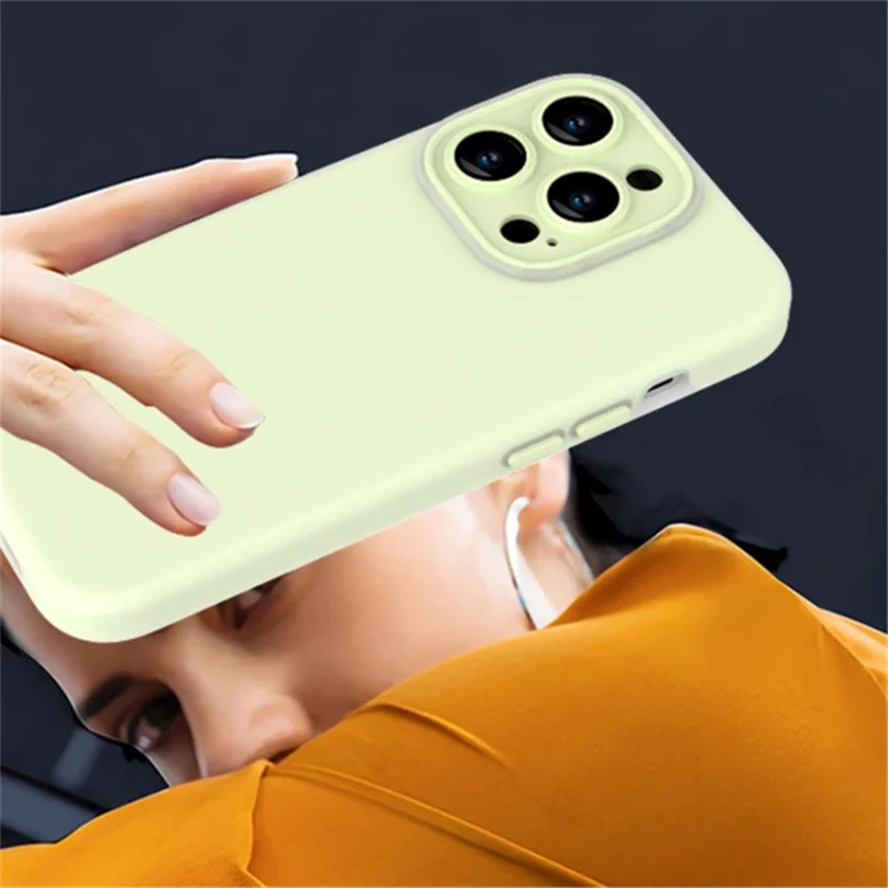 For iPhone 14 Pro Case with Glass Lens Film, Liquid Silicone Soft Phone Cover - Purple