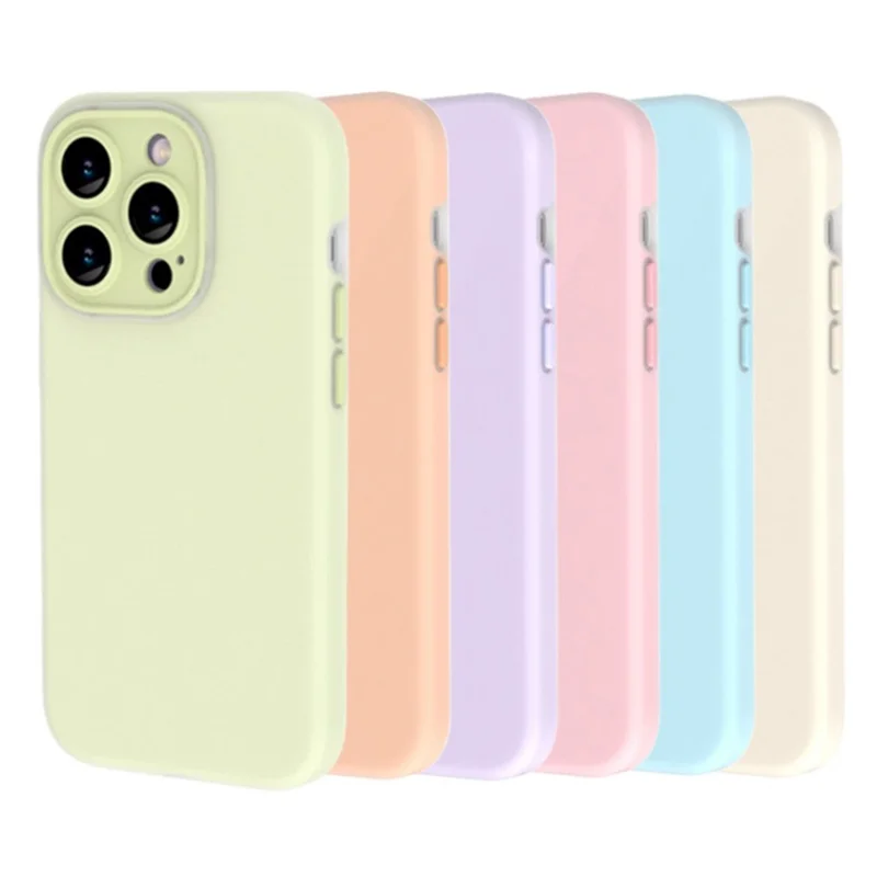 For iPhone 14 Pro Case with Glass Lens Film, Liquid Silicone Soft Phone Cover - Purple