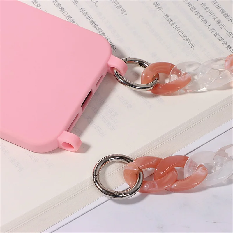 For iPhone 14 Pro Case Shockproof Soft TPU Mobile Phone Cover with Straps - Milk Tea