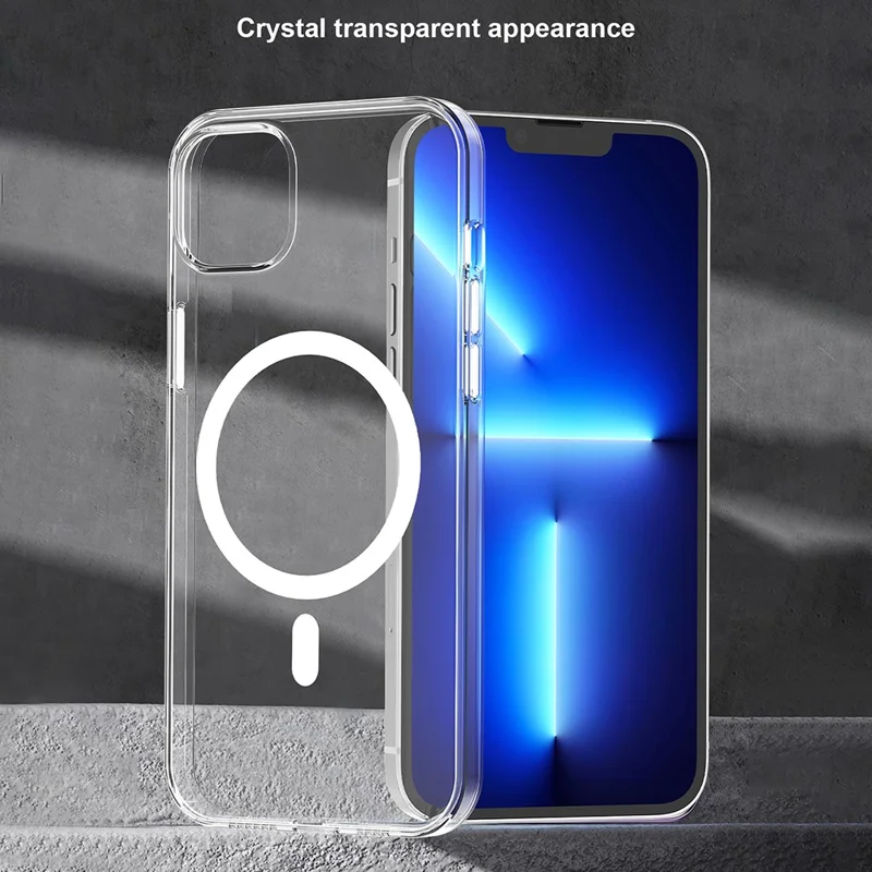 BENWIS PA-MCI Pour iPhone 14 / iPhone 13 Étui 6.1 pouces Couverture TPU+PC Téléphone Clair Cas Compatible avec MagSafe