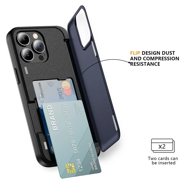 For iPhone 12 Pro 6.1 inch / 12 6.1 inch Cell Phone Case Flip Kickstand TPU+PC Cover - Sapphire