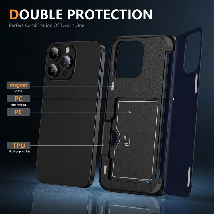 For iPhone 12 Pro 6.1 inch / 12 6.1 inch Cell Phone Case Flip Kickstand TPU+PC Cover - Sapphire